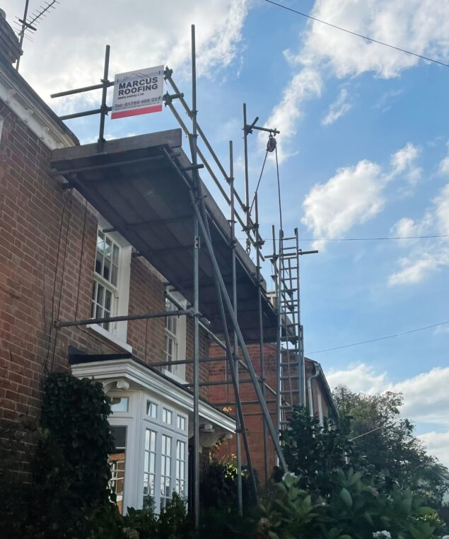 Valley repair on a slate roof - Stratford upon Avon